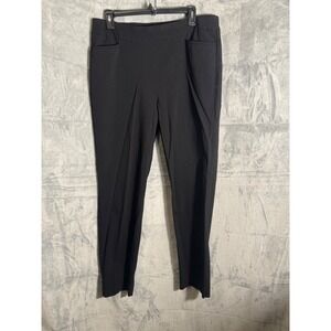 Chicos Black Pull On Pants Womens Size 2R Straight Leg Stretch‎ Comfort large